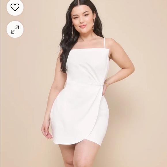 White Sleeveless Pleated Bodycon Dress - Picture 7 of 8